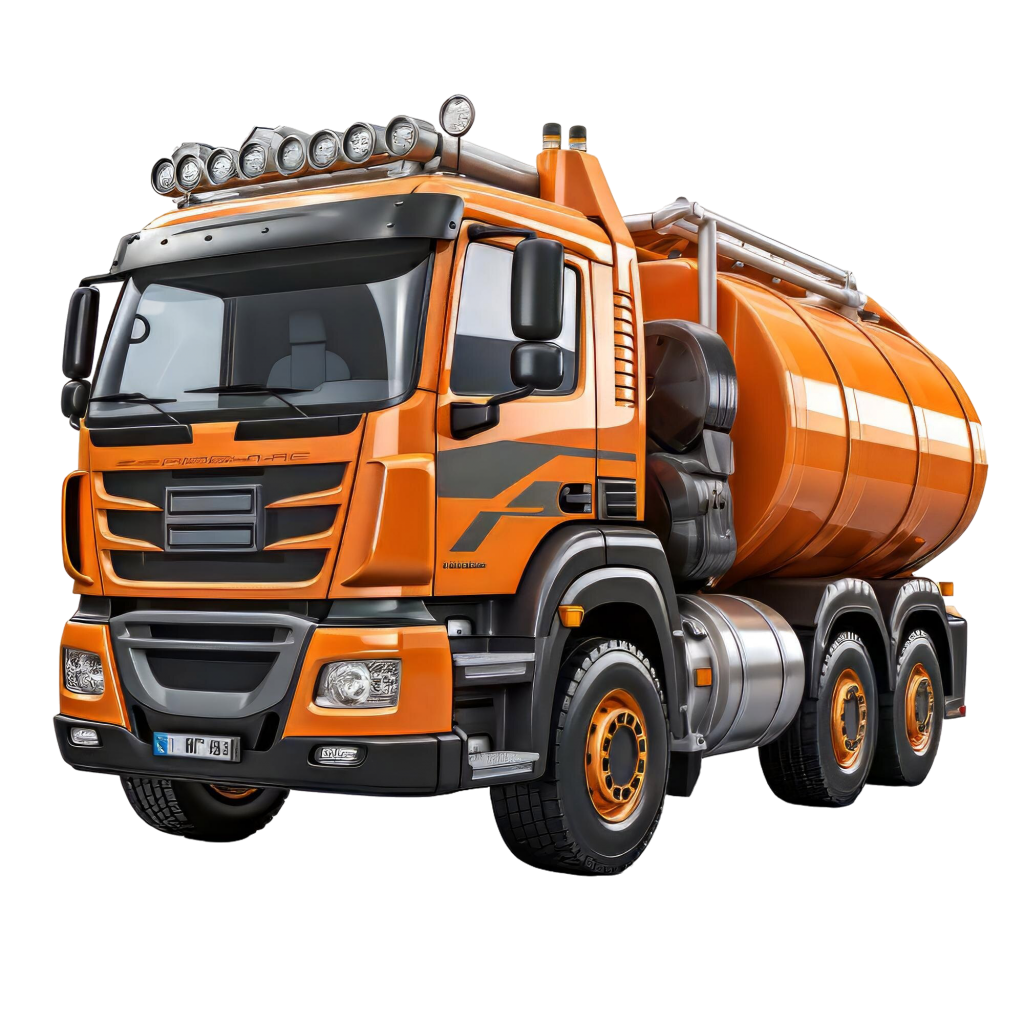 orange truck with concrete mixer light background 3d rendering